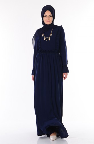 Robe avec Collier 3102-01 Bleu Marine 3102-01