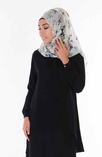 Blouse Col Cravate 1022-05 Noir 1022-05