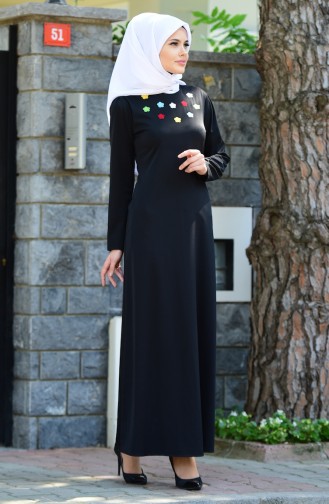 Black Hijab Dress 4088-03