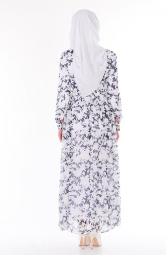 White Hijab Dress 3134-01