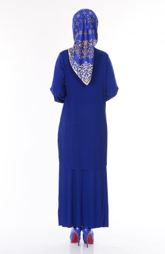 Etek Bluz İkili Takım 4169-03 Saks