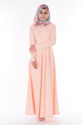 Salmon Hijab Dress 0110-05