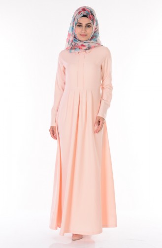 Salmon Hijab Dress 0110-05