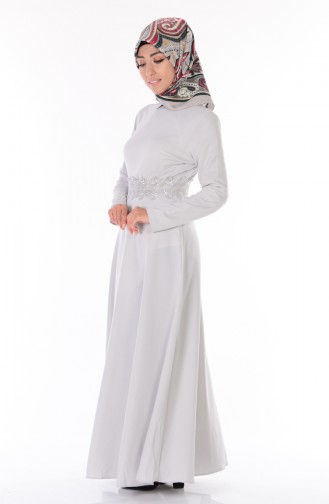 Gray Hijab Dress 6086-01