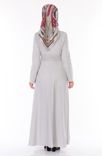 Gray Hijab Dress 6086-01