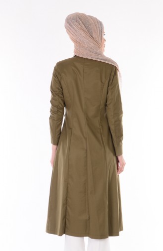 Trench Coat avec Poches 7005-04 Vert Khaki 7005-04