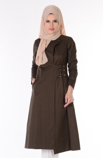 Trenchcoat mit Taschen7005-02 Dunkel Grün 7005-02