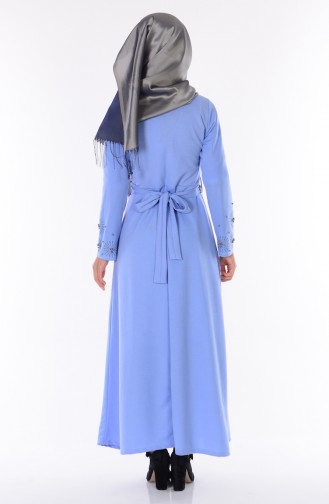Taş Baskılı Elbise 2005-02 Mavi