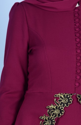 Robe de Soirée Détail Boutons 5072-06 Plum 5072-06