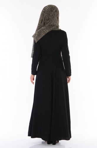 Black Hijab Dress 6085-01