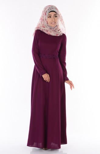 Plum Hijab Dress 6085A-01
