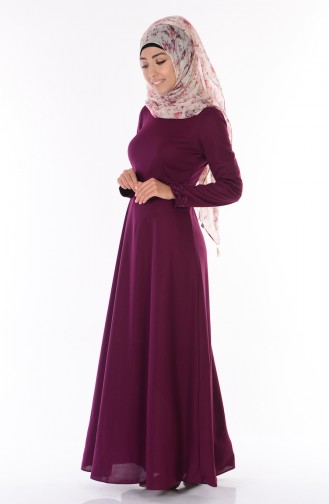 Plum Hijab Dress 6085A-01