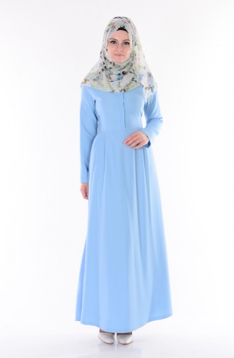 Baby Blue Hijab Dress 0112-04