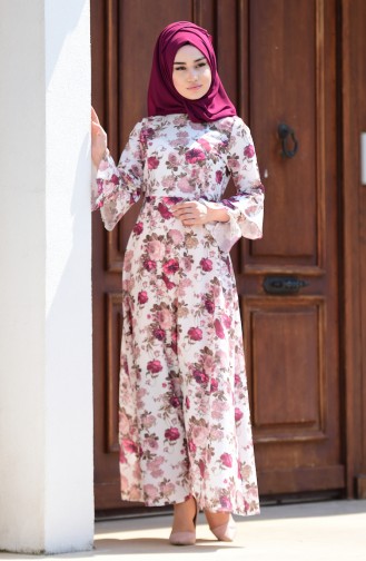 Fuchsia Hijab Dress 4045-07