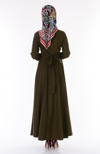 Khaki Hijab Dress 0112-06