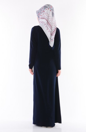 Navy Blue Hijab Dress 2084-03