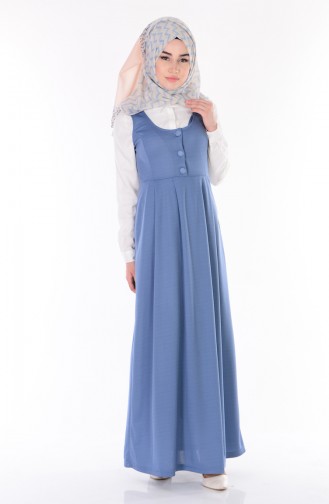 Blue Hijab Dress 2115-15