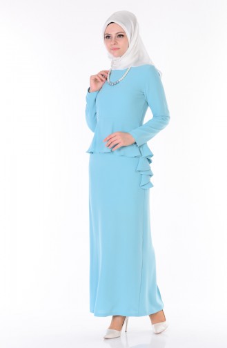 Mint Green Hijab Dress 0693-03