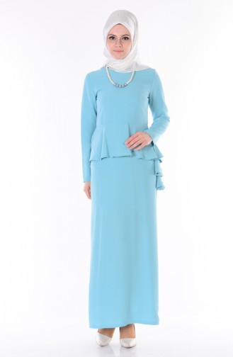Mint Green Hijab Dress 0693-03
