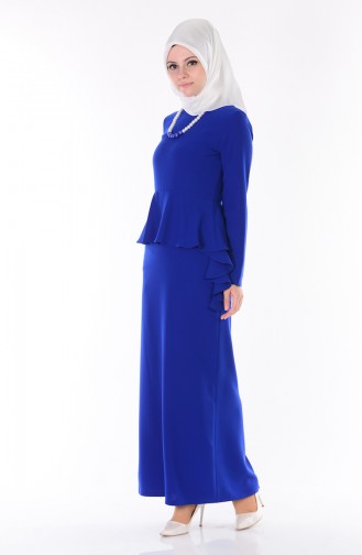 Saxe Hijab Dress 0693-01