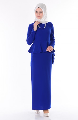 Saxe Hijab Dress 0693-01