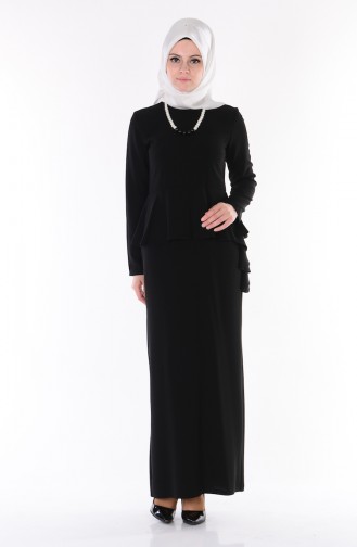 Black Hijab Dress 0693-02