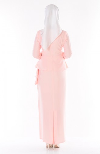 Salmon Hijab Dress 0693-04