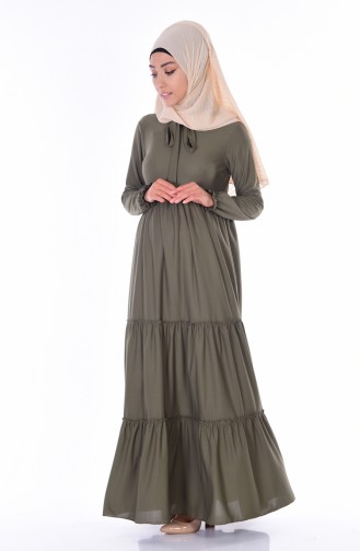 Khaki Hijab Dress 4056-18