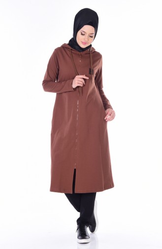Coat with Hood 1480-06 Brown 1480-06
