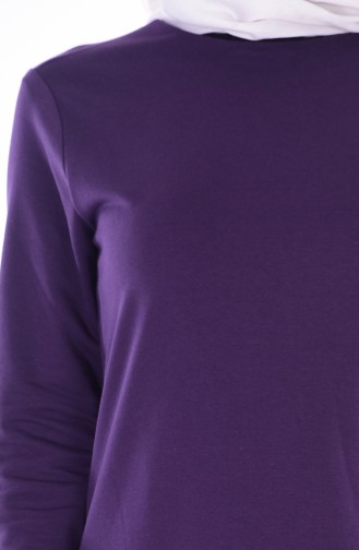 Stripe Detailed Dress 1481-02 Purple 1481-02