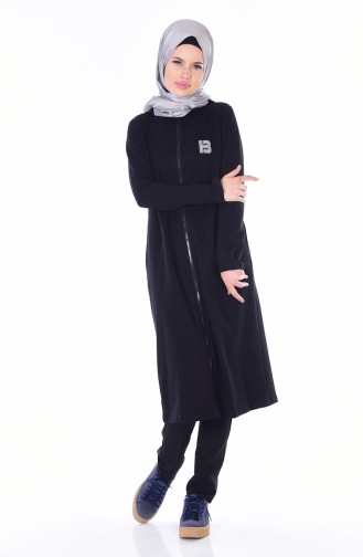 Coat with Hood 1480-03 Black 1480-03