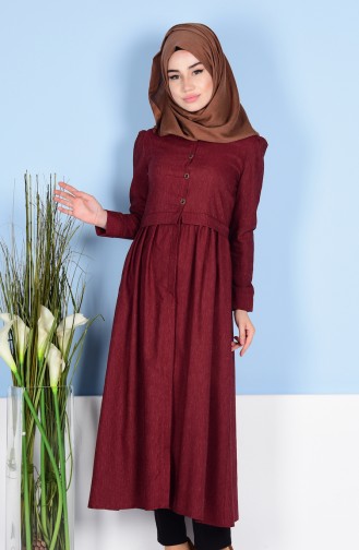 Long Tunic with Hidden Buttons 2131-02 Claret Red 2131-02