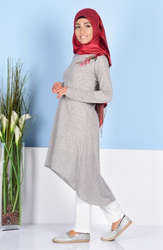 Nakışlı Tunik 17500A-01 Gri 17500A-01