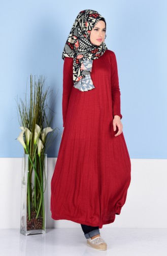 Knitwear Pleatied Tunic 4038-05 Red 4038-05