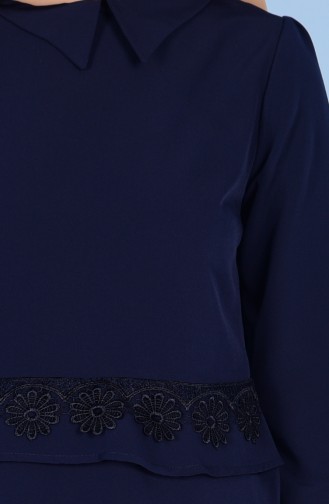 Dantel Detaylı Bluz 4170-03 Lacivert