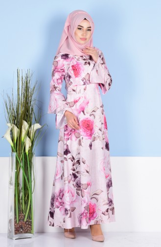Rosa Hijab Kleider 4045B-05