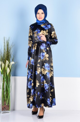 Saxe Hijab Dress 3956-05