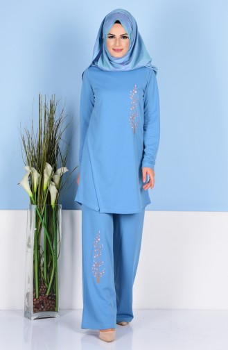 Sefamerve Tunik Pantolon İkili Takım 1001-05 Mavi