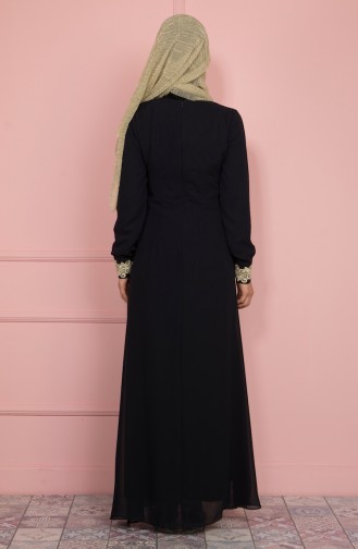 Dunkelblau Hijab Kleider 99082-04