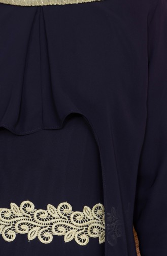 Navy Blue Hijab Dress 99082-04