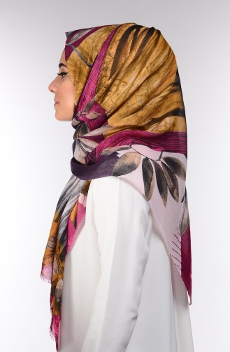 Gemustertes Kopftuch aus Baumwoll 50300-09 Dunkel Lila Pink 09