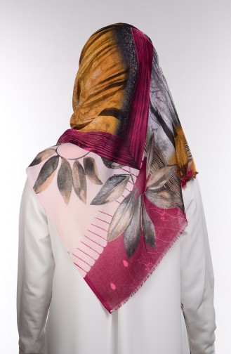 Gemustertes Kopftuch aus Baumwoll 50300-09 Dunkel Lila Pink 09
