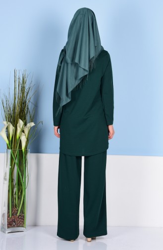 Sefamerve Tunik Pantolon İkili Takım 1001-03 Zümrüt Yeşil