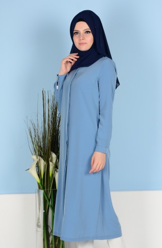 Tunic with Hidden Buttons 5002-02 Baby Blue 5002-02