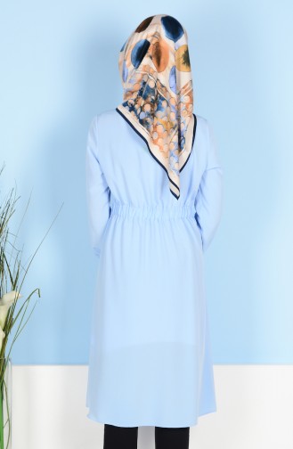 Tunique col Chemise avec Bouton 0106-05 Bleu Glacé 0106-05