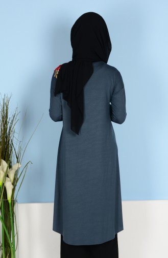 Nakışlı Tunik 17500-01 Füme 17500-01