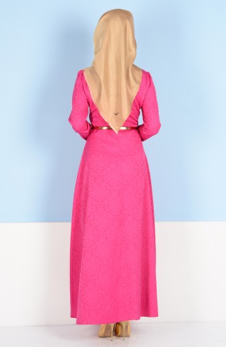 Fuchsia Hijab Dress 3951-05