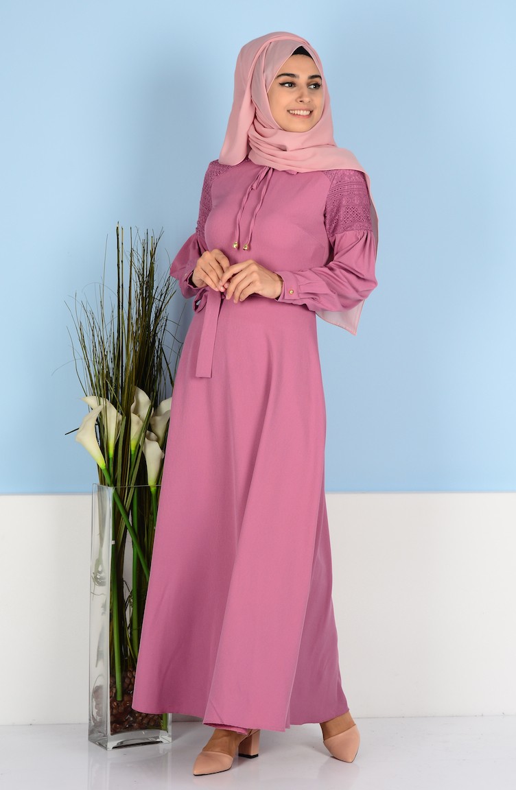 Dusty Rose Hijab Dress 8801-05