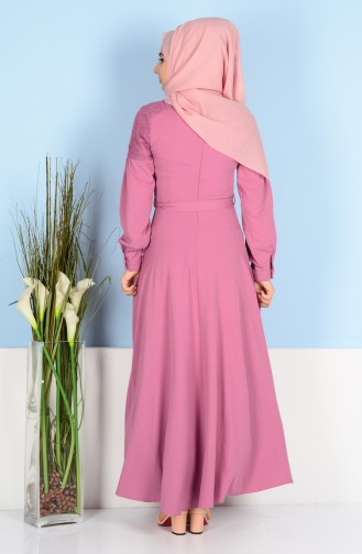 Dusty Rose Hijab Dress 8801-05