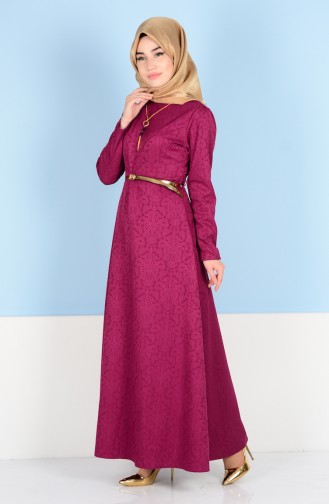 Sefamerve Belted Dress 3951-02 Purple 3951-02